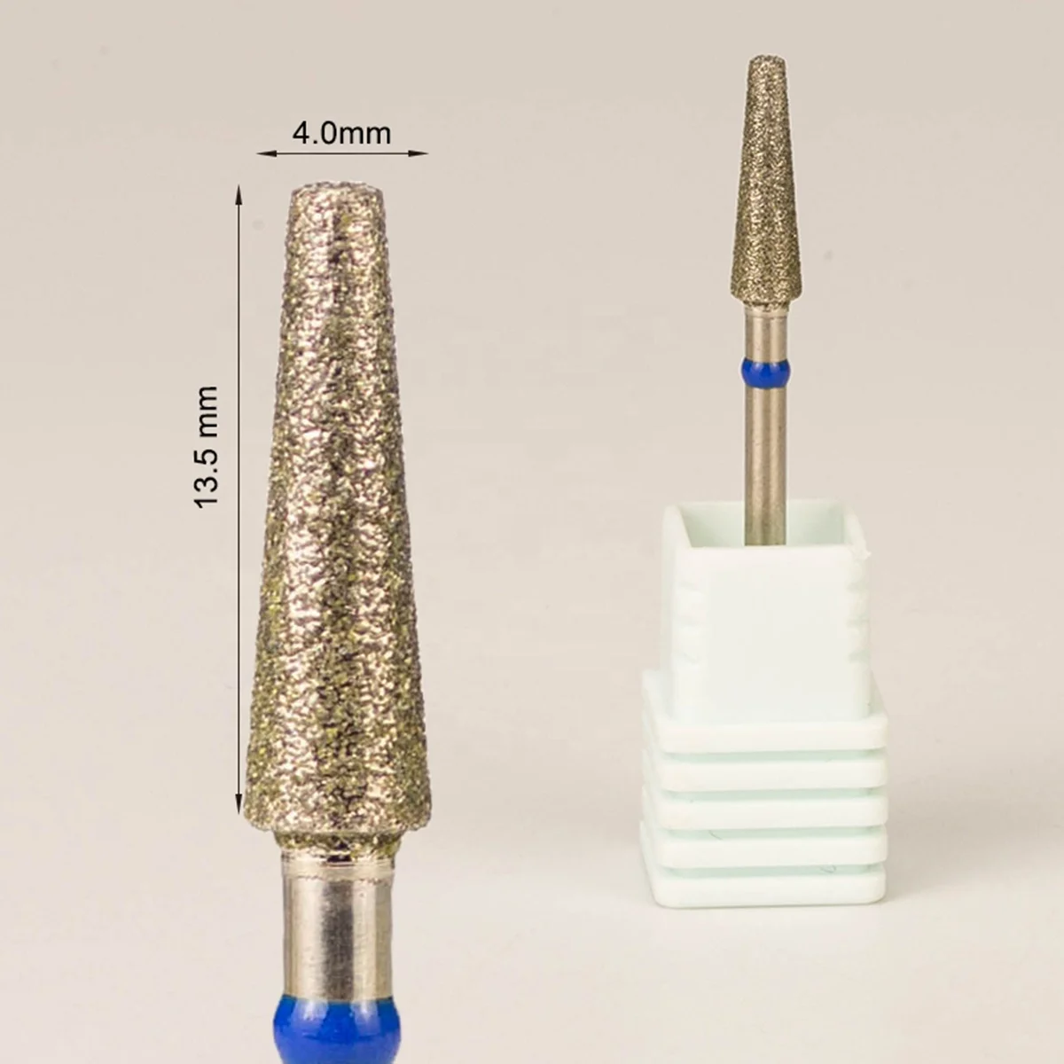 4.0mm Rotary Bur Burrs Safety  Professional Wholesale Tapered Barrel  Efile Manicure Cuticle Russian Diamond Nail Drill Bits