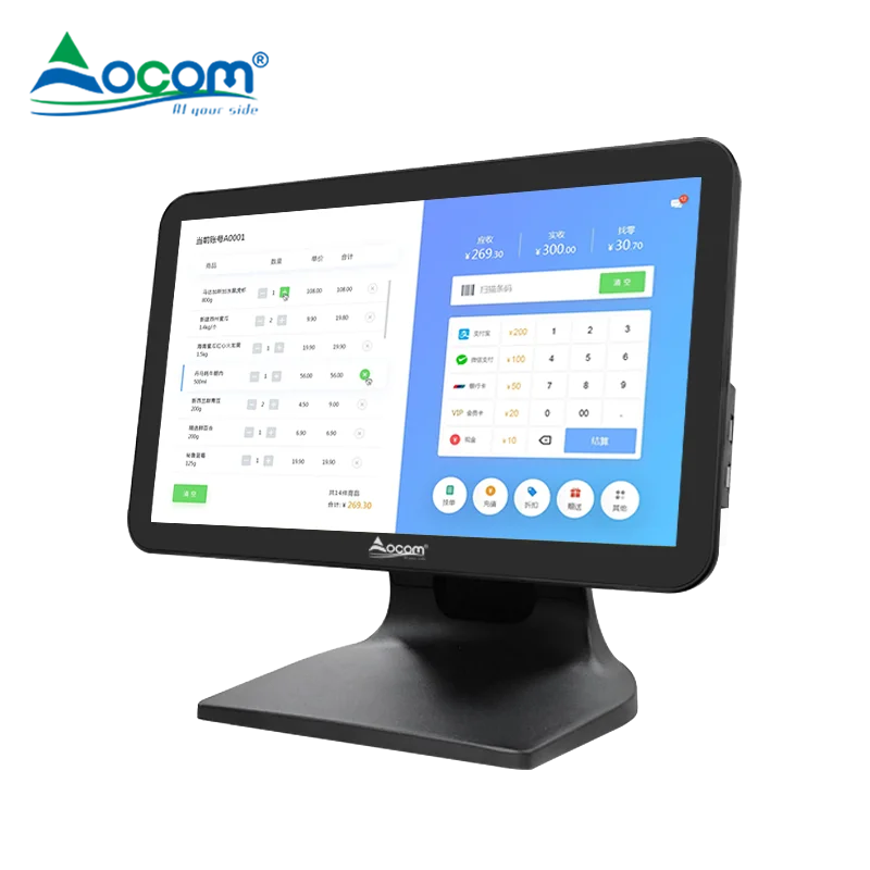 POS-1522 OCOM компактный дизайн 15 6 дюймов розничный кассовый аппарат POS система по конкурентоспособной цене