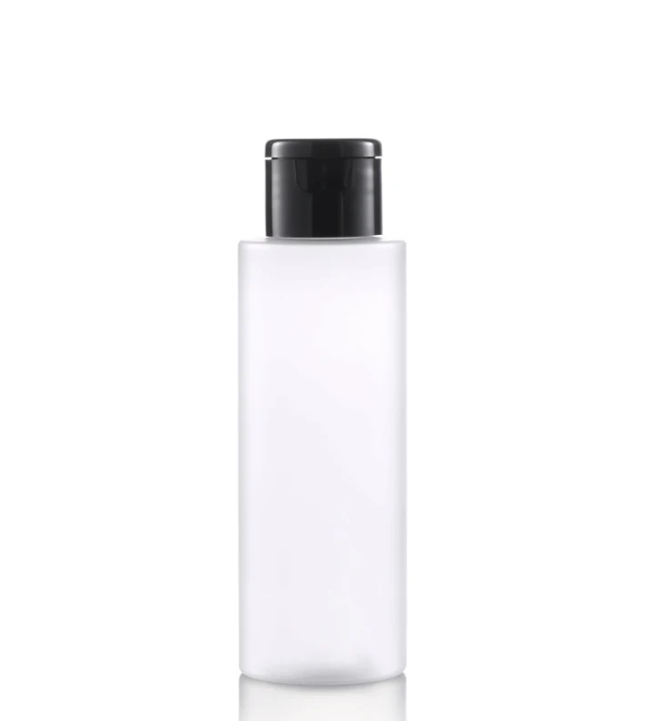 New Design Clear Lotion Containers 100ml Plastic PET Frosted Bottles with Filp Top Cap