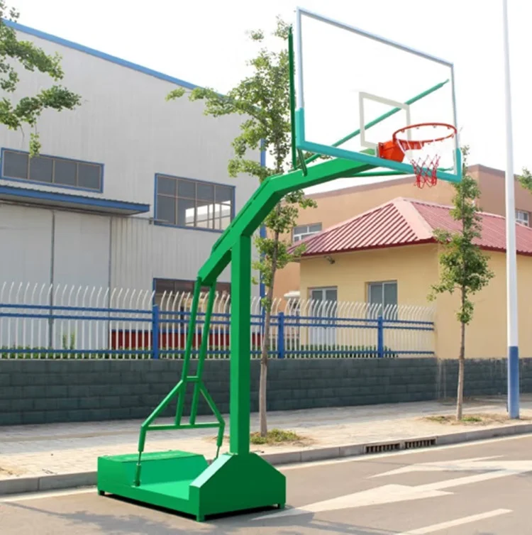 Portable FIBA outdoor indoor basketball hoop stand portable movable adult basketball stand with tempered glass and spring rim