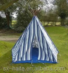 Wholesale Cotton Canvas with Stripe Printing Kids Teepee Indian Tent