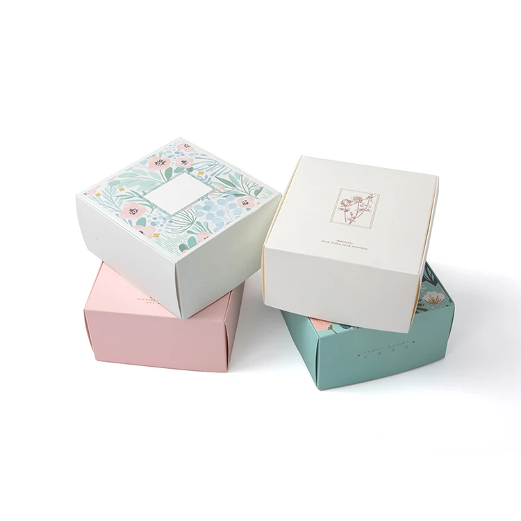 Colorful Art Paper Square Packing Boxes Custom Folding Cardboard Packaging Gift Box for Handmade Soap Candy