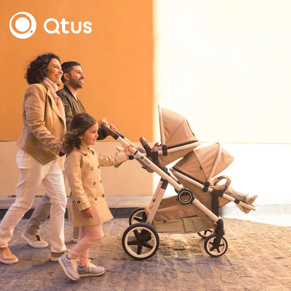 QTUS DuetPro cybex baby stroller Mono Model Poussette with one seat Full Size Pram High landscape Large basket PU Wheels OEM ODM