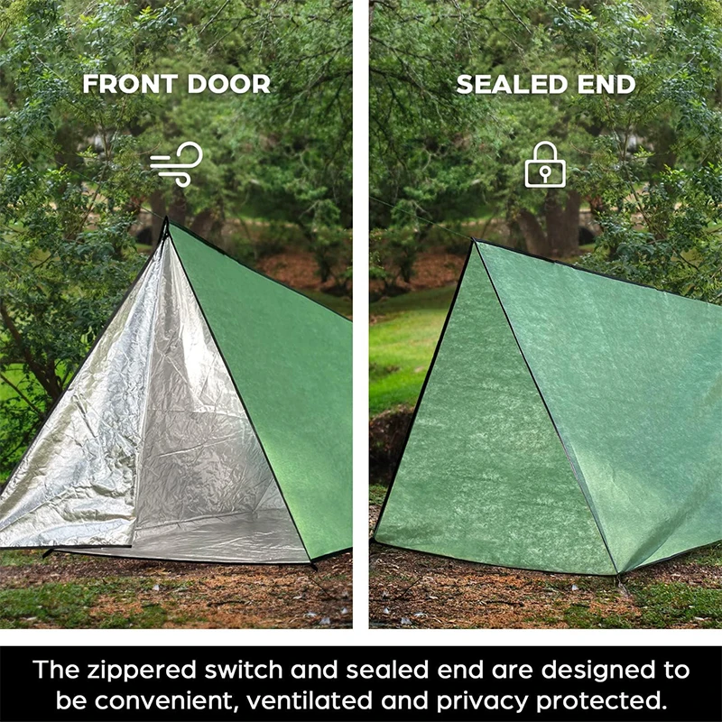 Reusable Lightweight Waterproof Non-Woven Survival Emergency Shelter Tent With Zipper