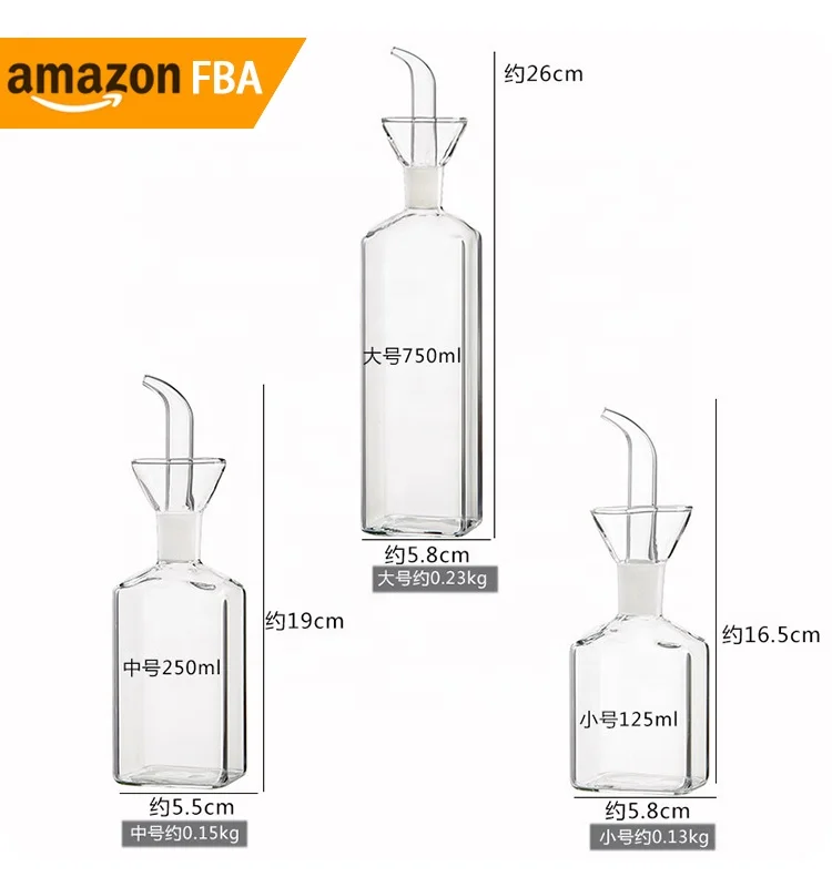 Kitchen Tools & Gadgets 2024 Glass Olive Oil Bottle Dispenser Vinegar Drizzler Pourer Stopper Pot