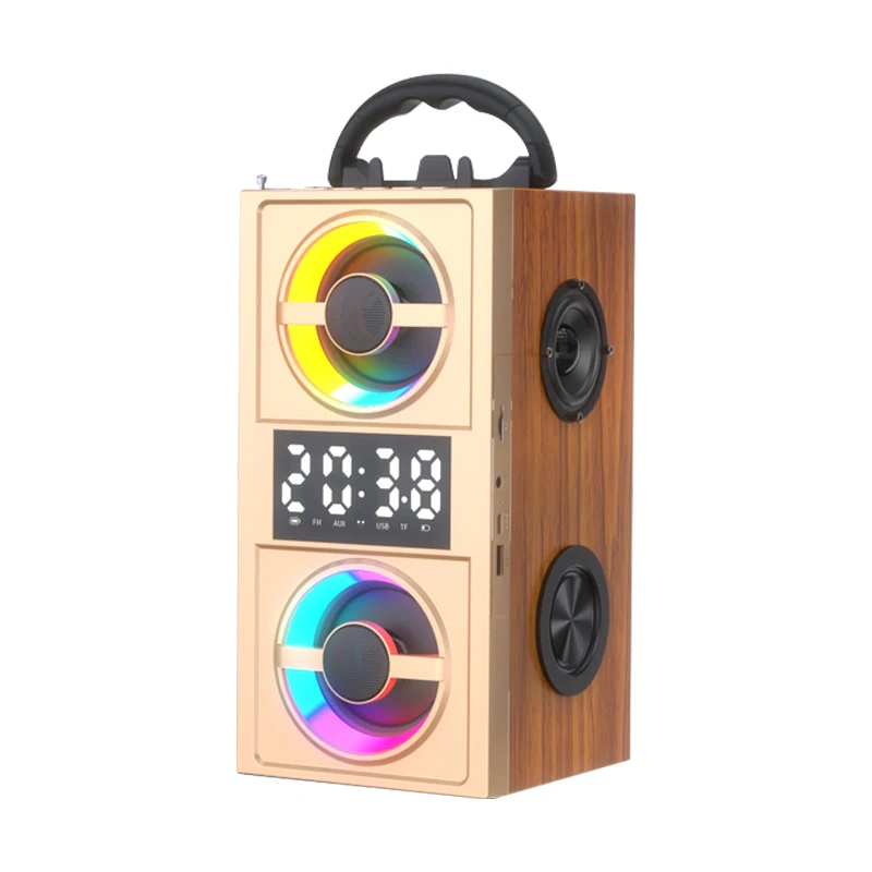 New Innovation Portable Wooden Home Theater Audio Wireless BT5.0 Wooden Speaker With Fm Radio