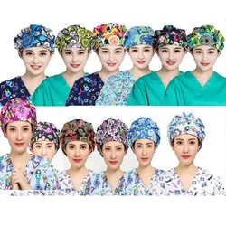 Surgical Hats Print Doctors Hair Medical Nurse Operating Room Caps