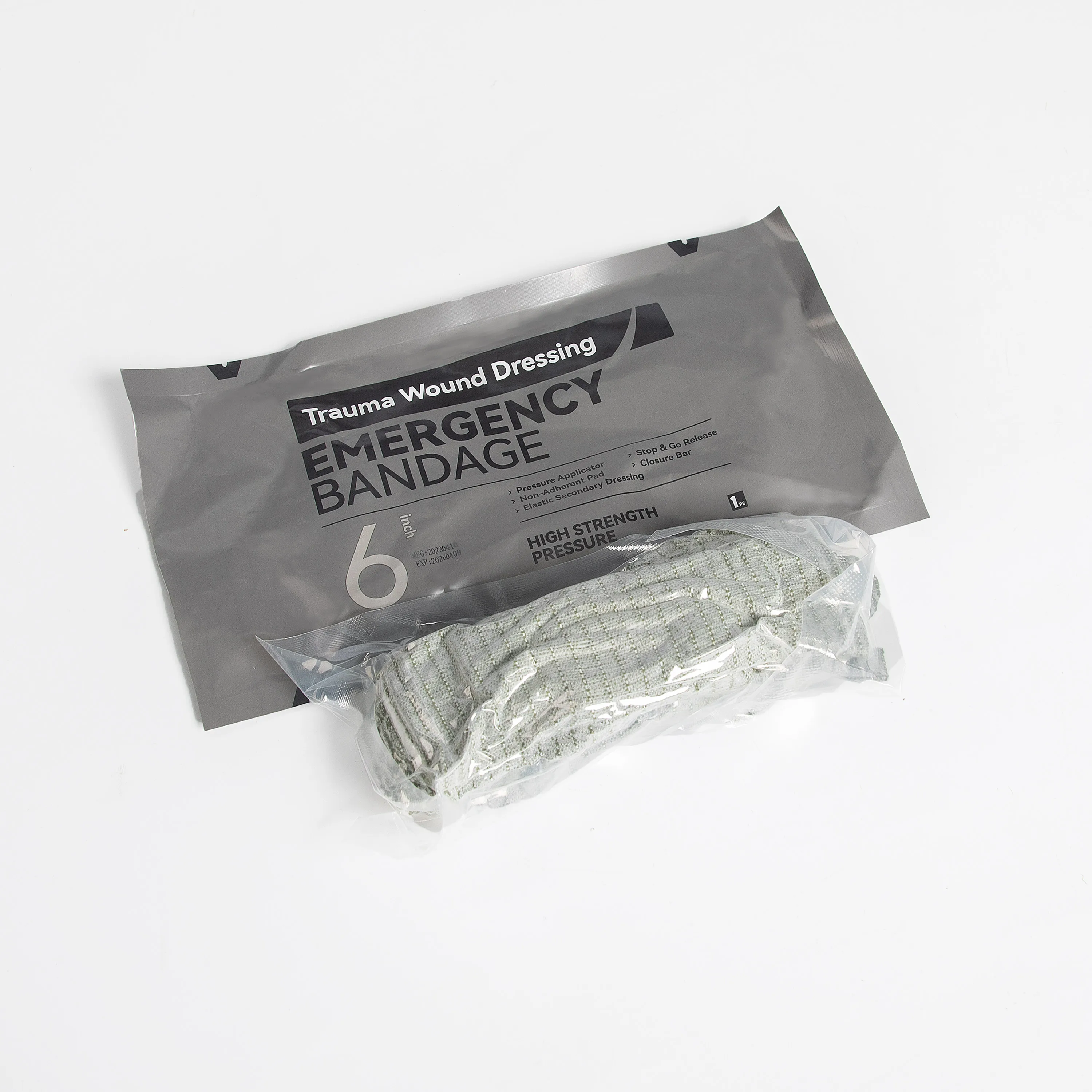 Factory Price 4/6 inches China Israeli Blood Clotting Emergency Bandage Kit For Outdoors Home Israeli Combat Trauma Bandage