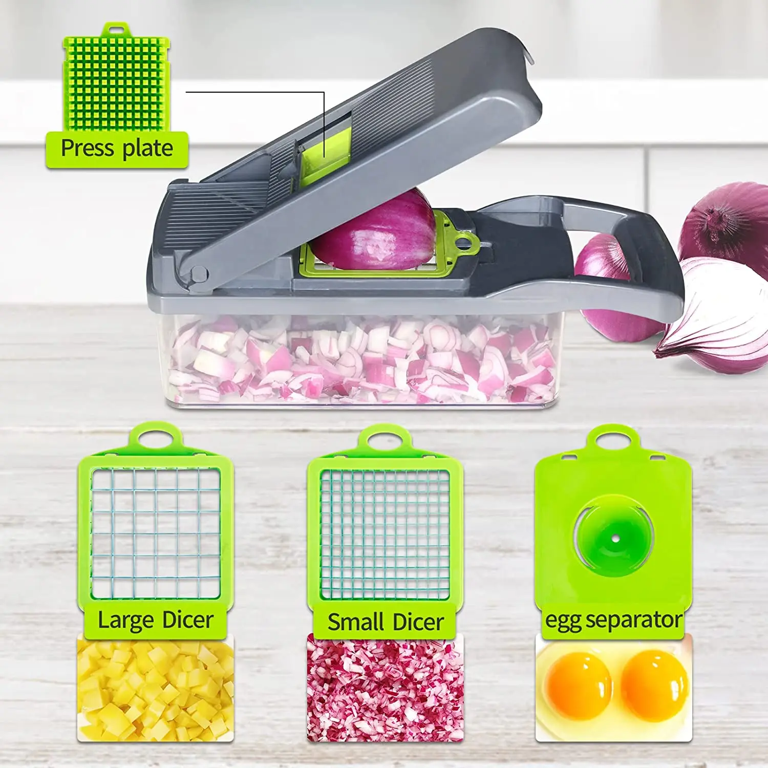 Sharp Food Dicer 8 Blades Veggie Multi Function Chopper Slicer Vegetable Cutter For Salad Potato Carrot Garlic