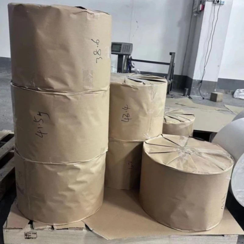 Wrapping Printing PE Coated Craft Paper Roll Raw Material Logo Printed For Straw Paper