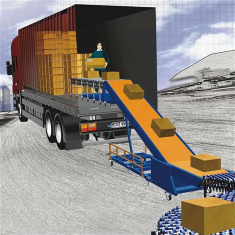Belt conveyor for truck loading and unloading telescopic belt conveyor Focus Machinery 2023 hot sell