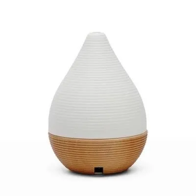 180ml Essential Oil Humidifier Auto Off Aroma Ultrasonic Diffuser with Ceramic and real wood Night Light