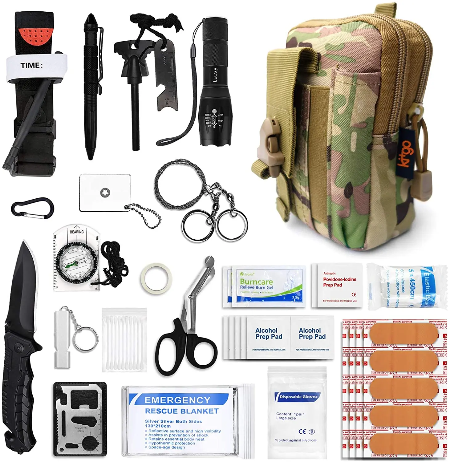 Customized 72 Hours Earthquake Bug Out Bag Large Capacity 1000D Polyester Disaster Survival Tactical Backpack Emergency Kit