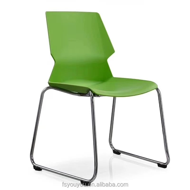 Good quality metal leg dining room economic Orange Green Restaurant plastic dinning chair
