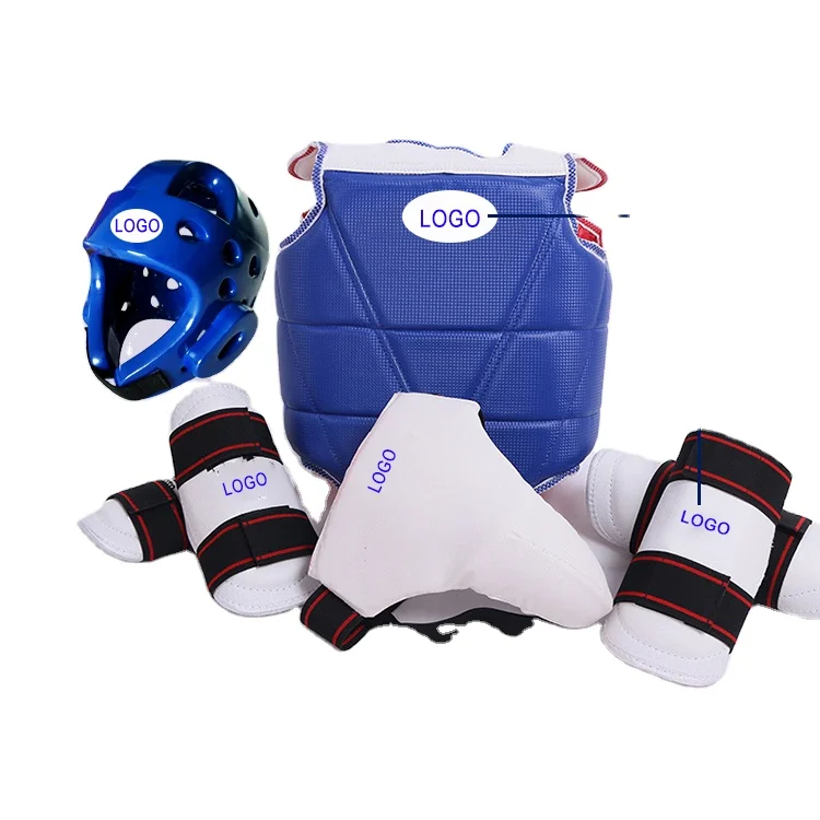 Taekwondo Body Protect Gear Adult Child Jockstrap Groin Arm Shin Chest Guard Helmet Martial Arts Training Set Equipment
