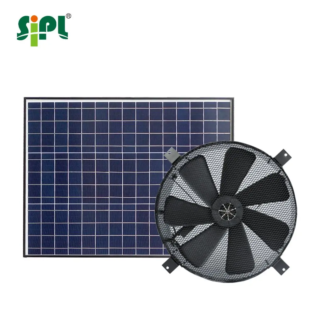 Good quality industrial commercial exhaust fan for warehouse garage 50W axial flow solar powered extraction fan