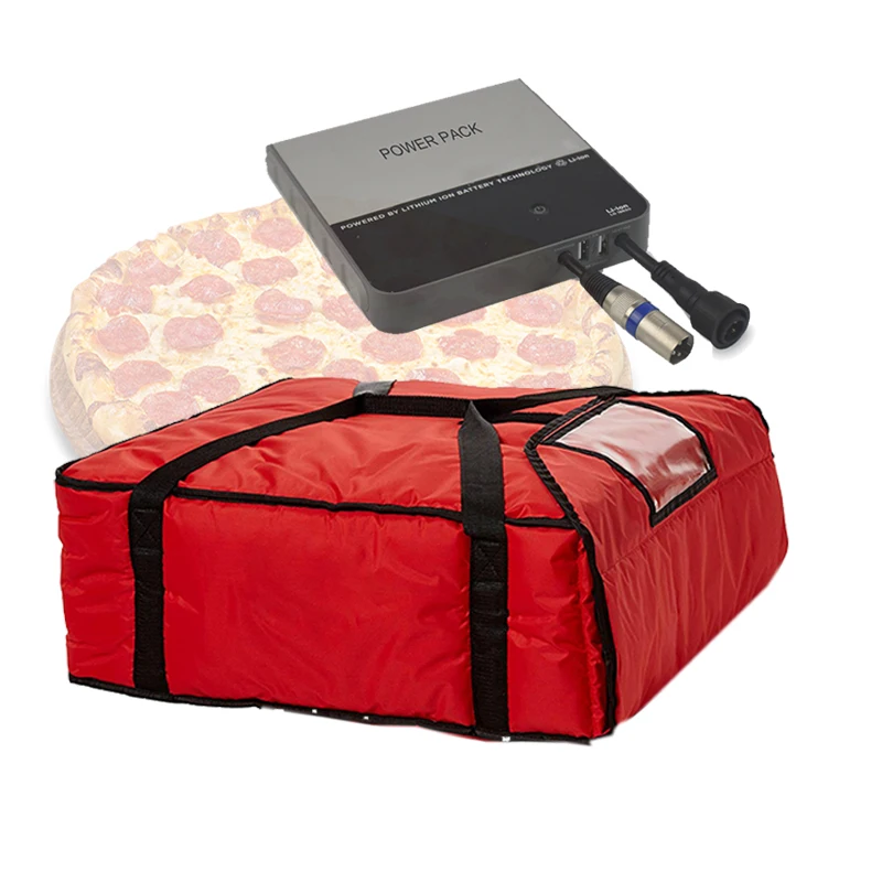 12V питание доставки пиццы сумка доставки еды тепловой изоляцией рюкзак с литиевой батареей