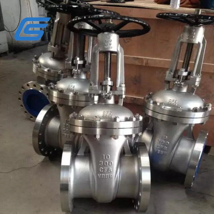 API600 CL300 wcb gate valve 316SS cast iron metal seat gate valve fully open ASME B16.5 worm gear operated gate valve