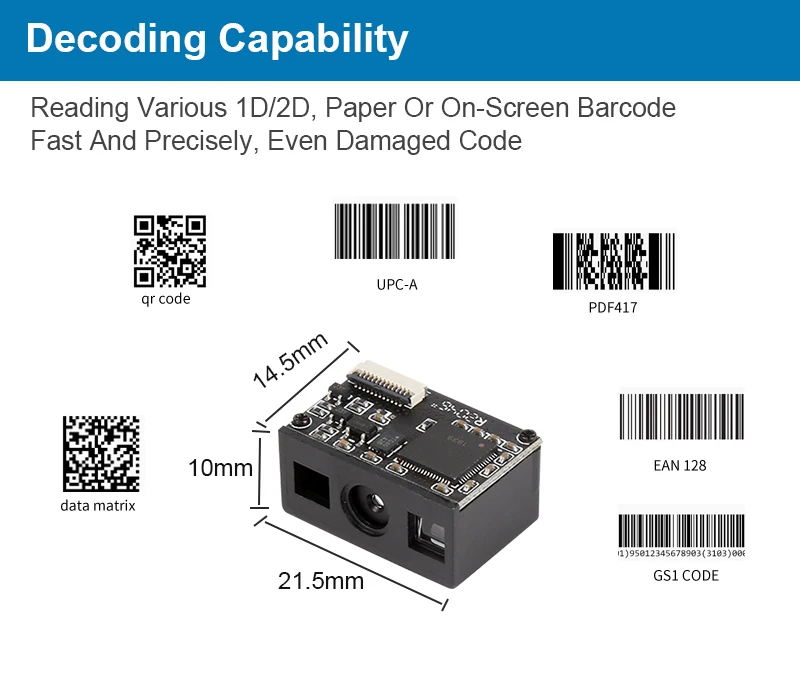 Embedded scan other engine parts Qr code Module Small Barcode Reader Decode 2d fixed longrange scanner