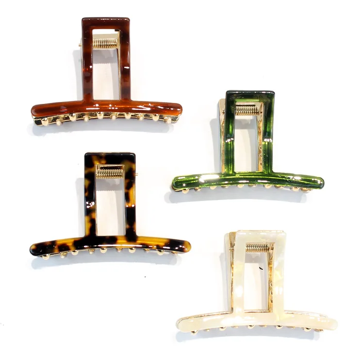 CANYUAN Custom Wholesale Eco-friendly Material Acetate Metal Hair Claws Street Style Medium Size Claws for Women