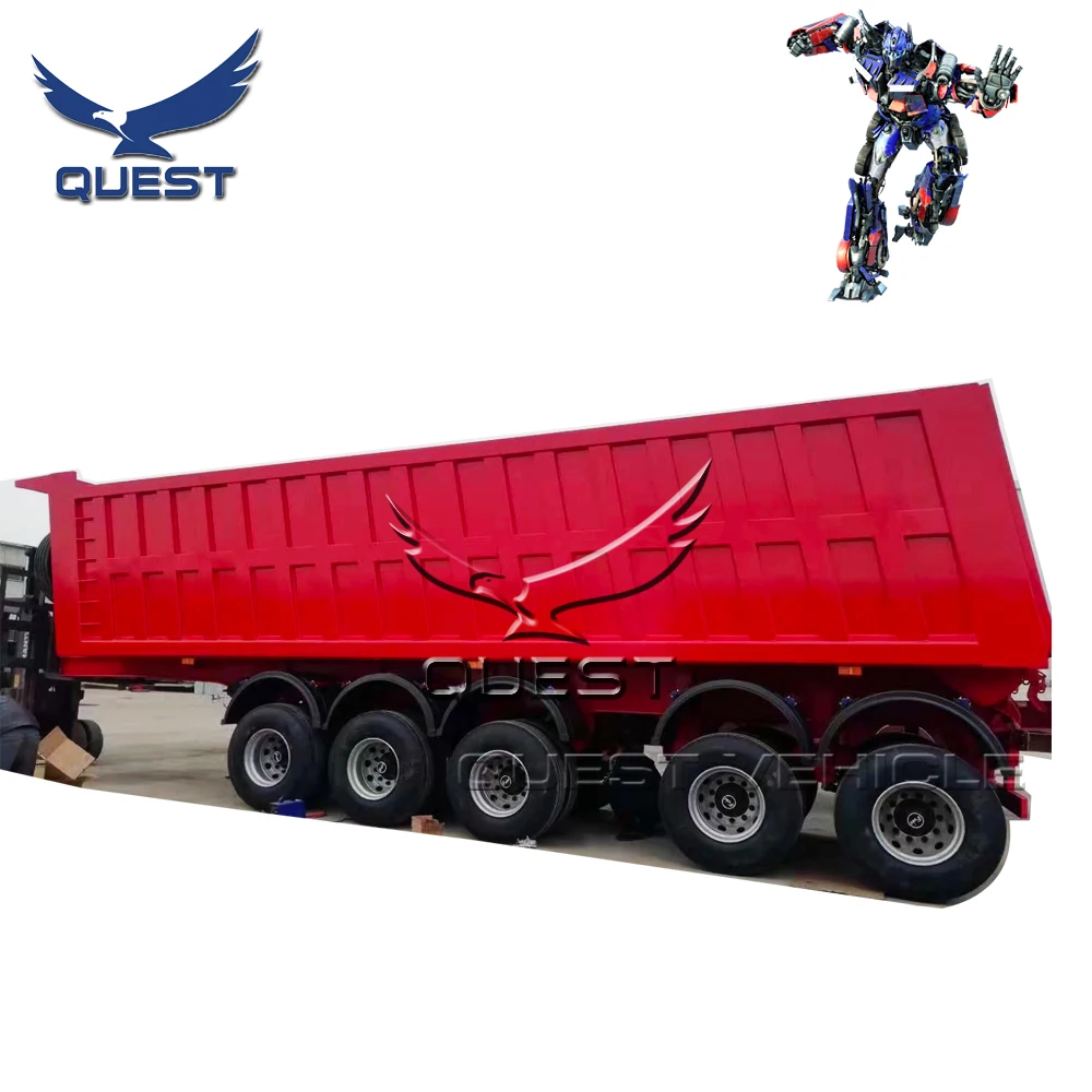 Chinese Truck Trailer Manufacturer 5 Axle Rear Dump Dumper Semi Trailer Tipping Trailer For Sale