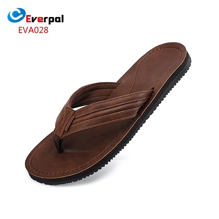 Flip Flops Mens Thong Sandals Leather Casual Comfort Flat Slides Slippers