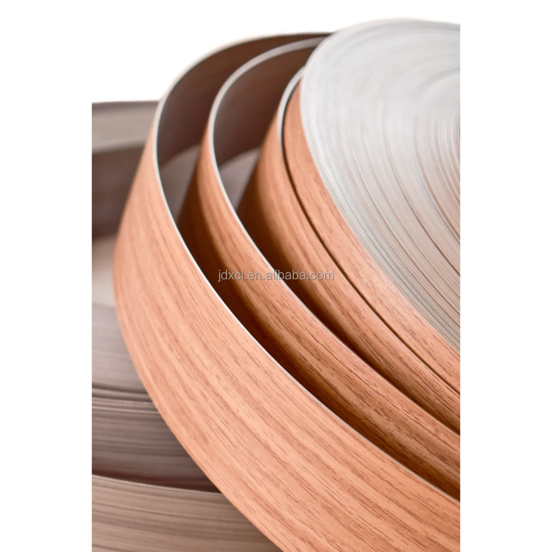 MDF PVC Veneer Edge Banding Tape Plastic Brushed Table Cabinet 3D Furniture Strip Edge Banding Gold Plywood Metal 1mm Custom