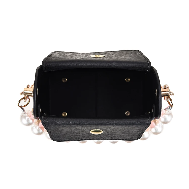 Handle Classic Diamond Sewing Crossbody Single Strap Shoulder Bag Mobile Phone Pearl Pu Leather for Girls Factory Pink Polyester