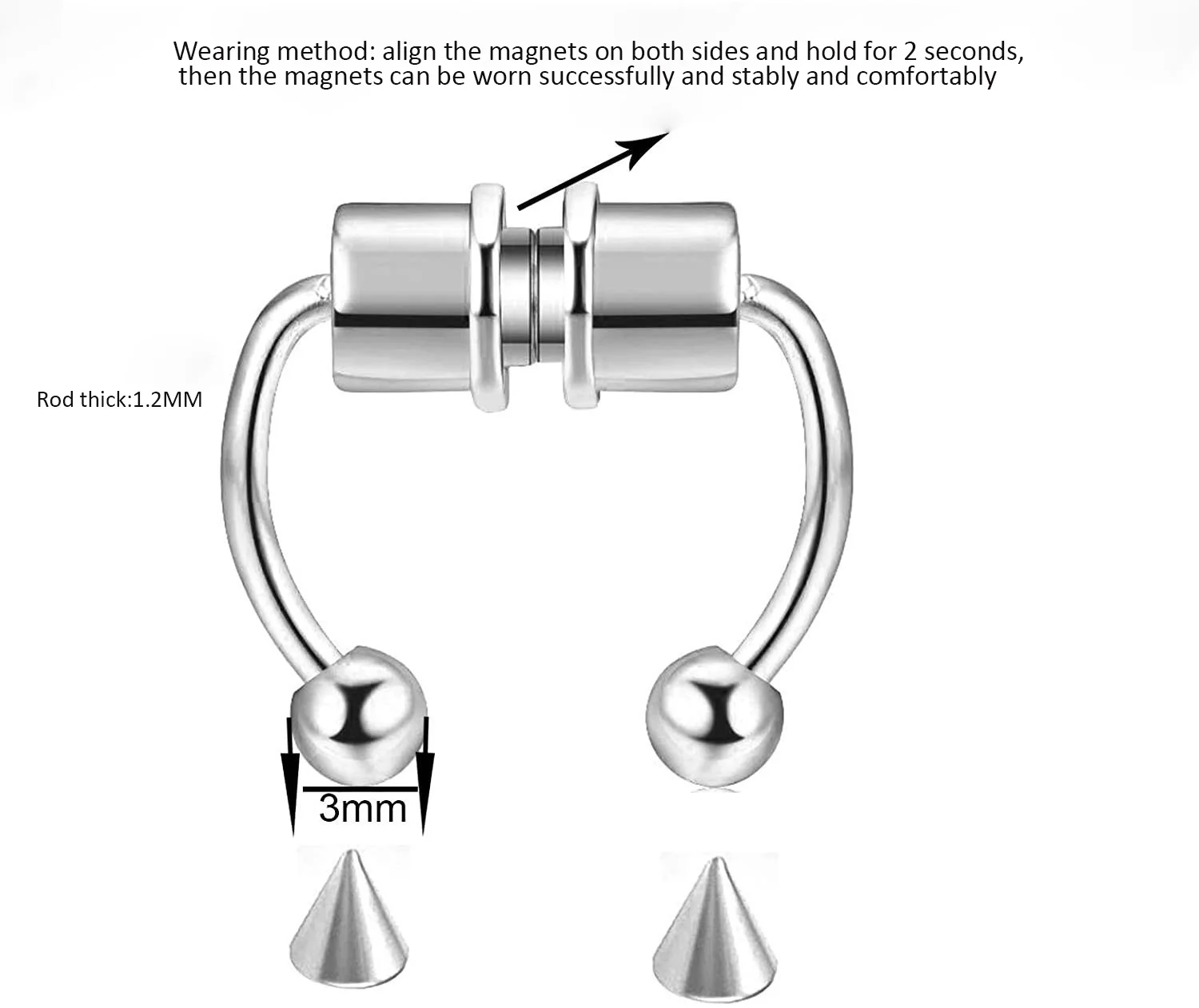 Wholesale Sexy Magnetic Unique Jewelry Piercing Hoop Clip On Cuffs Stud Fake Nose