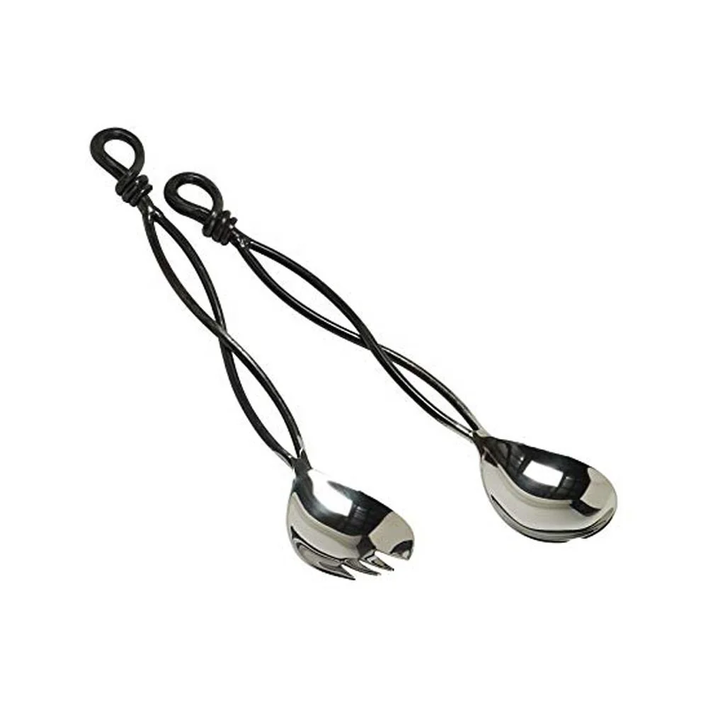 Table Top Heart Shape Design in End of Handle Cutlery Set Chinese Soup Spoon & Fork Set Unique Cutlery Set