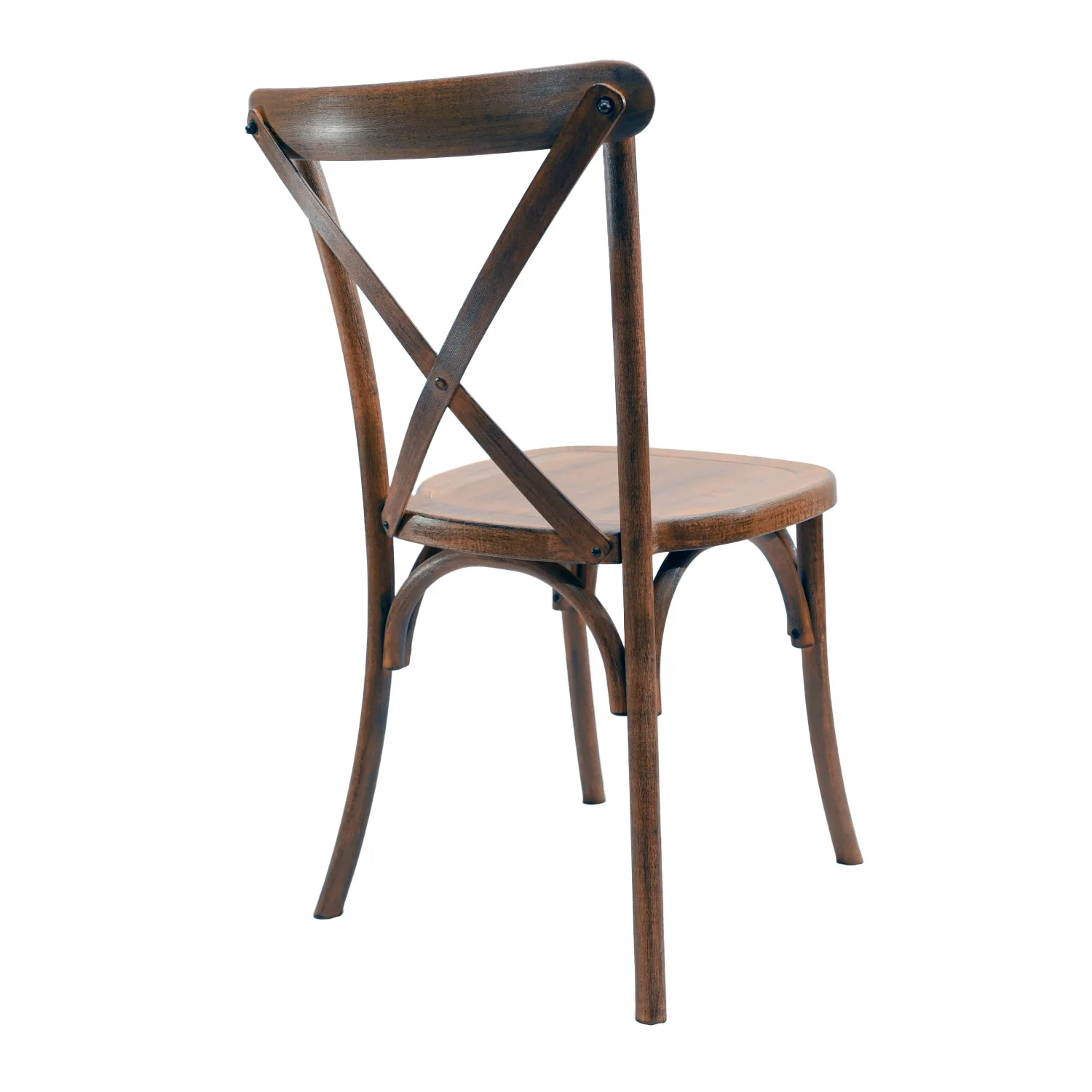 Manufacturer Wholesale Stackable Wood Finish Wedding Dining Plastic Crossback Resin Vintage Cross Back Chair For Events