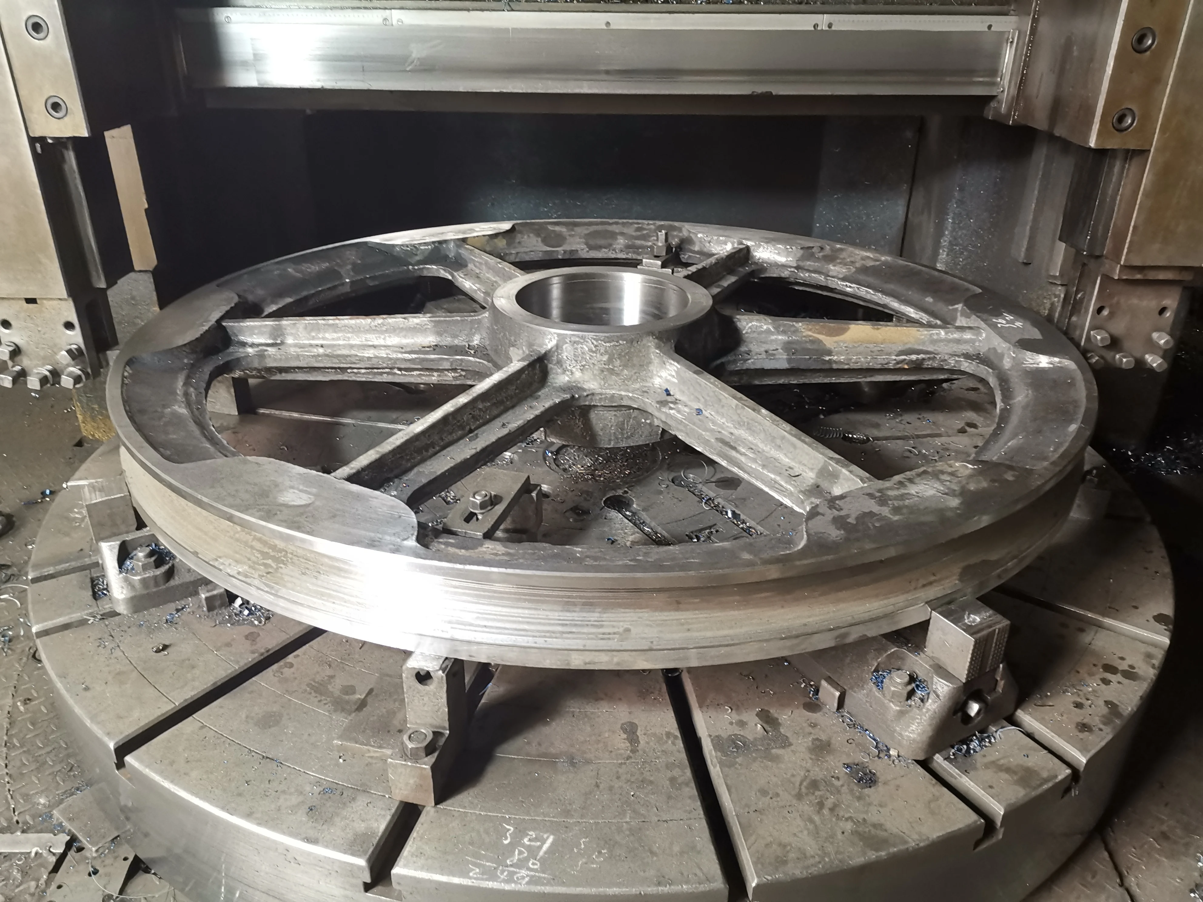 Custom Crane Wheel Heavy Duty Forging Casting Steel Rope Pulley Wheels