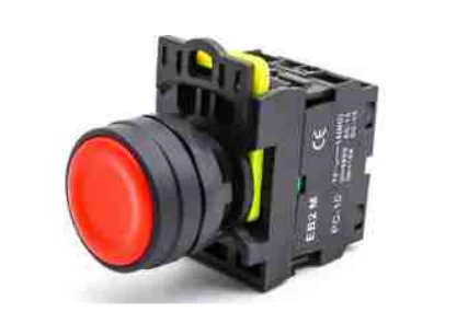 Factory price 22mm IP65 waterproof self-locking push button NO NC round flat on off plastic momentary push button switches