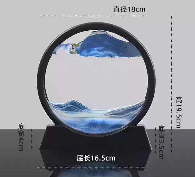 2024 Hot Sale Flowing Painting Liquid Sand Art 3d Moving Sand Art Moving Sand Picture With Spinning Base Glass Crafts