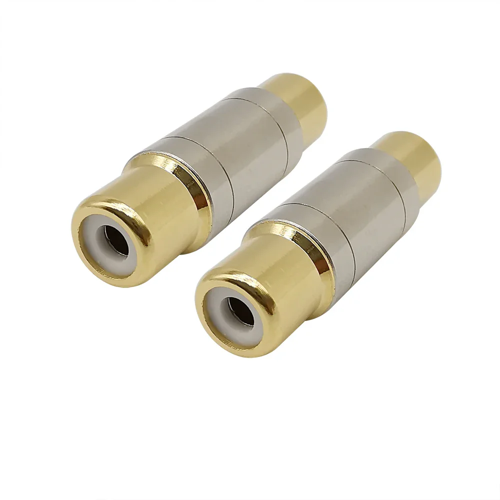 Dual RCA Female to Female Jack Straight Connector Adapter Audio Speaker Cable Extender Connectors Gold-plated