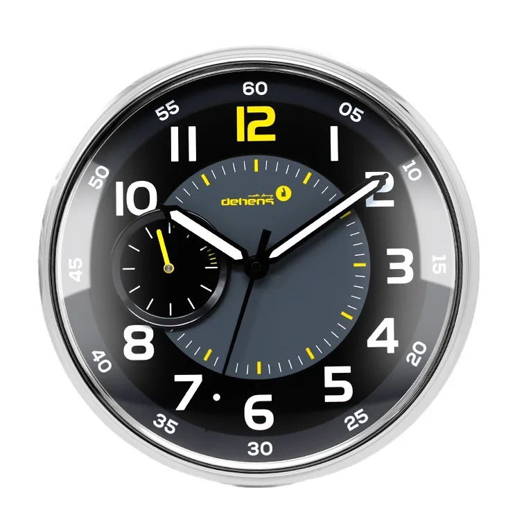 Modern Design Creative Metal Dial Wall Clock Quiet Quartz Movement Car Dashboard Clock with Metal Needle