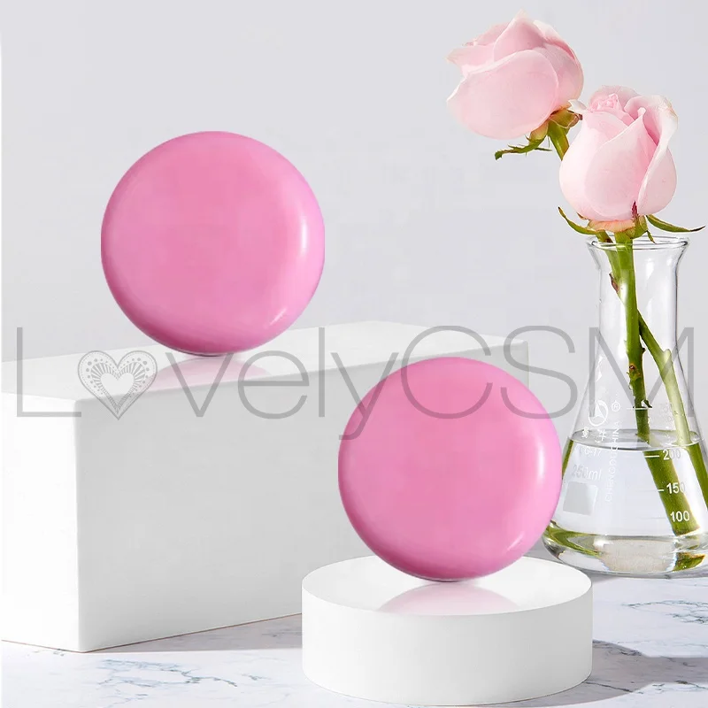Customized OEM Facial Cleanser Pink Lovely Whitening Bleaching Organic 100% Pure Olive Glycerin Rose Essential Oil Handmade Soap