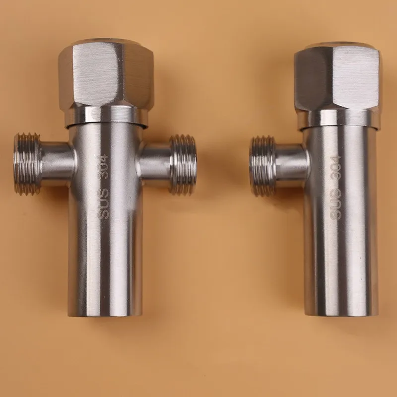 Female Thread 304 Stainless Steel Faucet Triangle Valve Thread Angle Valve Inlet Water Stop Valve