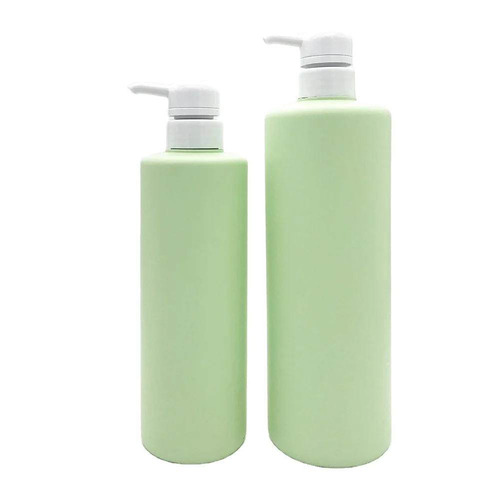 Wholesale customized Biodegradable soft touch PE plastic Shampoo Bottles 500ml airless pump packaging