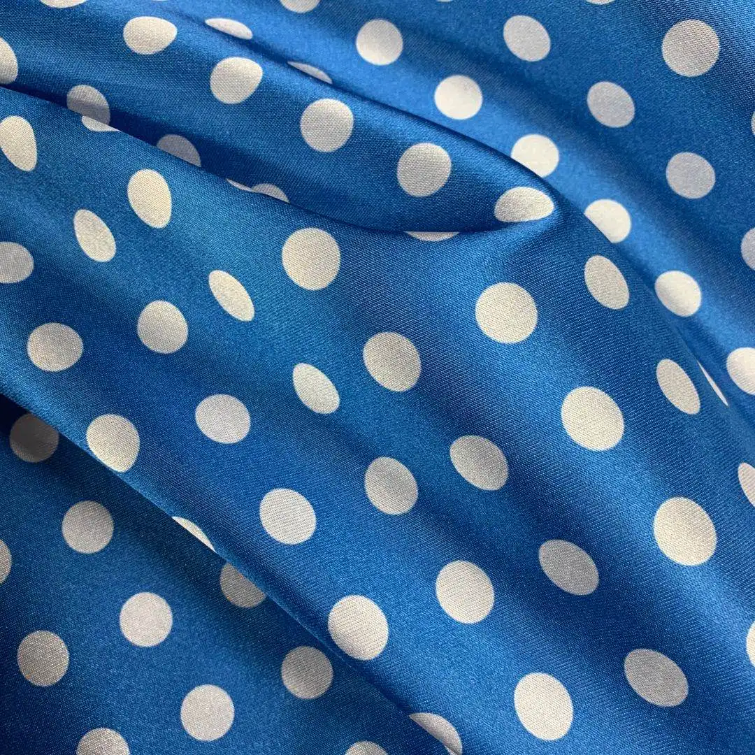 wholesale Polka dot printed satin fabric for Bohemian dress  for casual party for women Beach