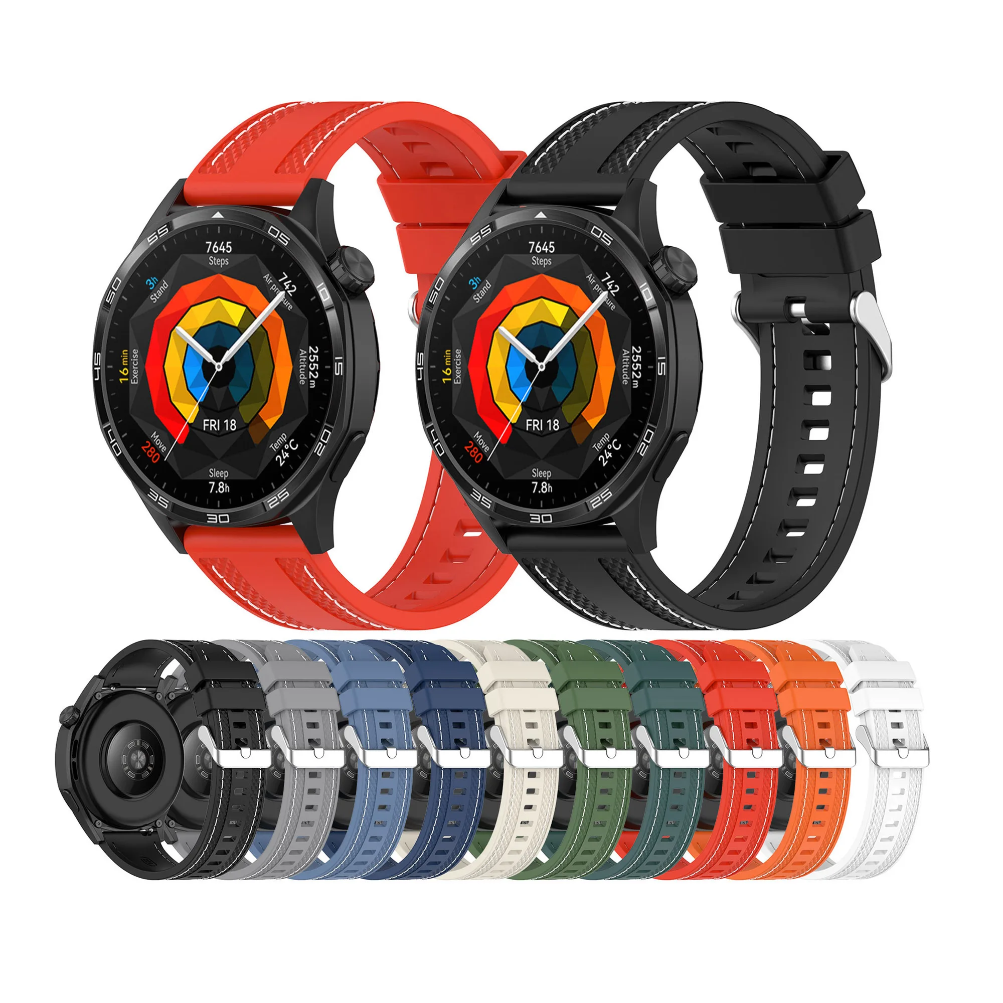 Tschick 22 мм сшитый силиконовый универсальный ремешок для часов Xiaomi S1 S2 S3 S4 Huami amazfit GTR 2 2e 3 3pro 4