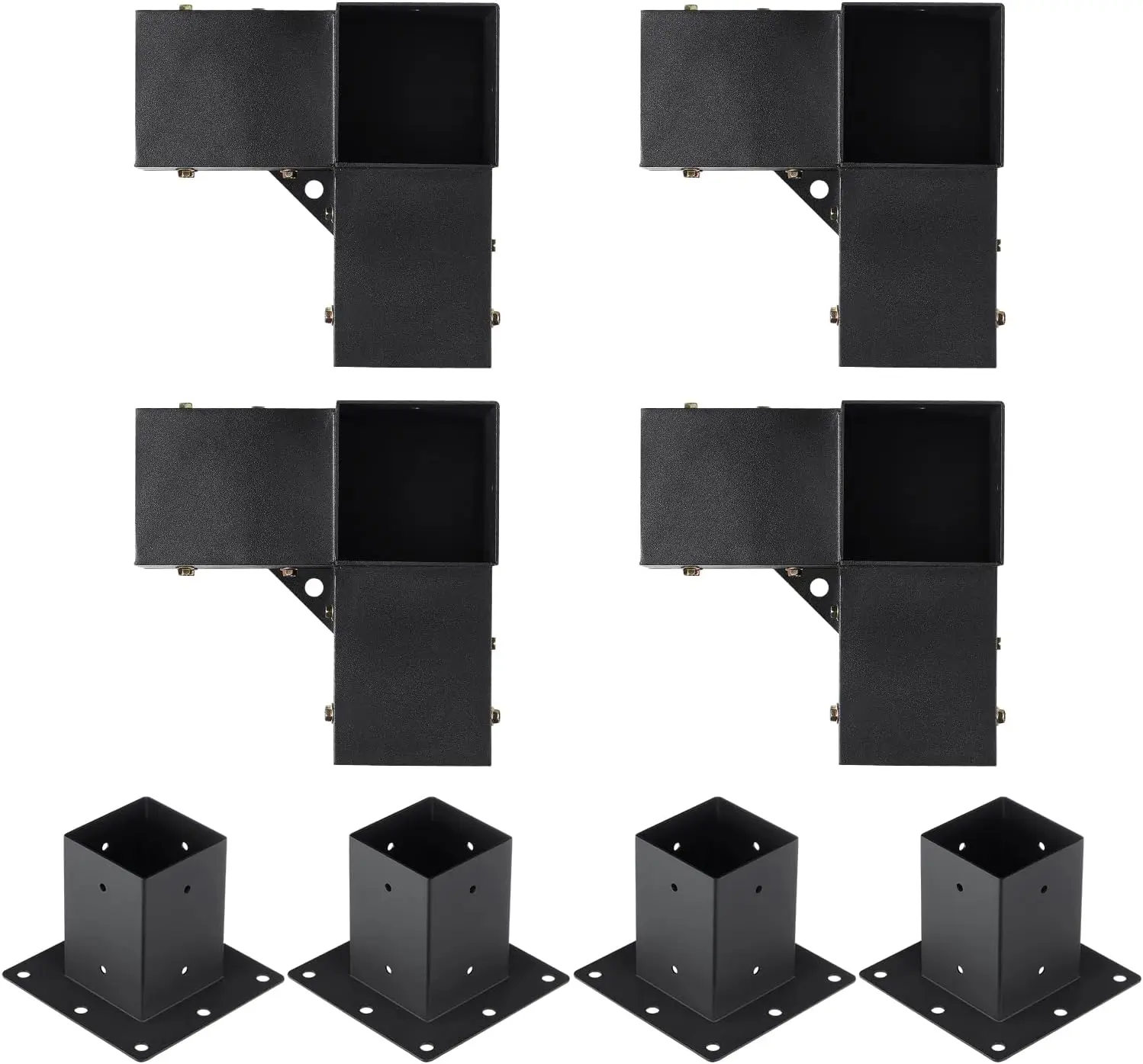 4x4 6x6 8x8 Elevated Wood Stand Pergola Brackets Kit Steel Post Shoulder Extension Pergola Kit Brackets