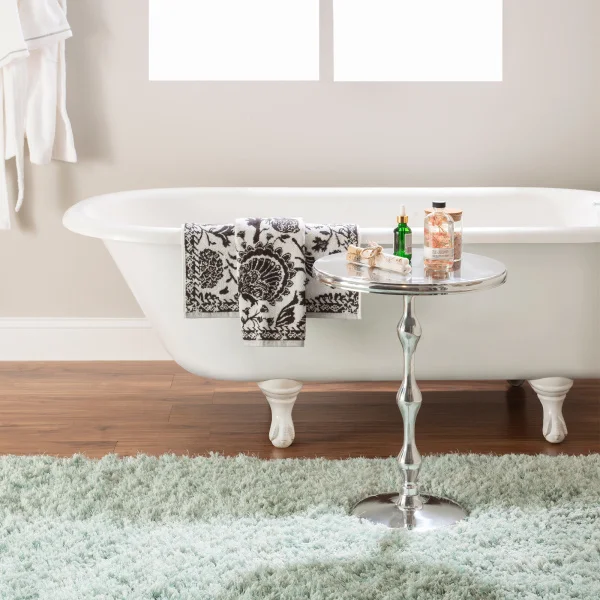 Bohemian silver aluminum side table for study, living room for tea and reading