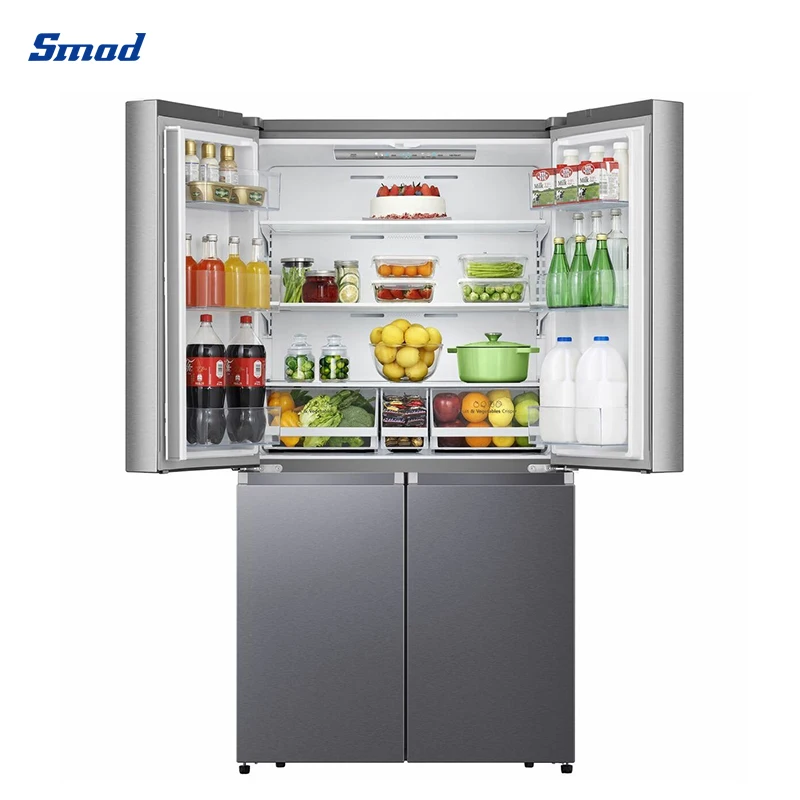 Smad Stainless Steel Household Cross 4 Door Side By Side Refrigerator