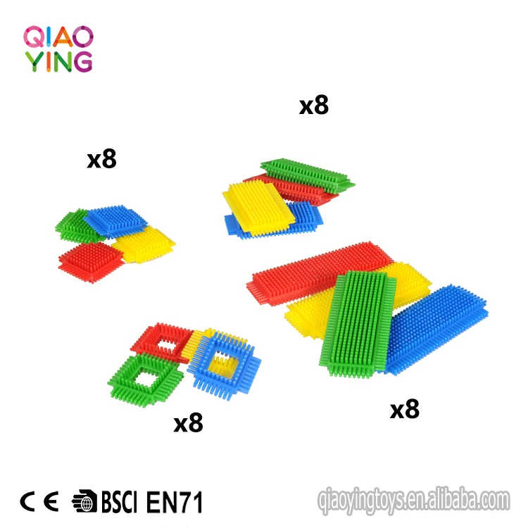 
High Quality Bristle Blocks Plastic Building Blocks Toys 68 Pieces In Poly Bag (S) 
