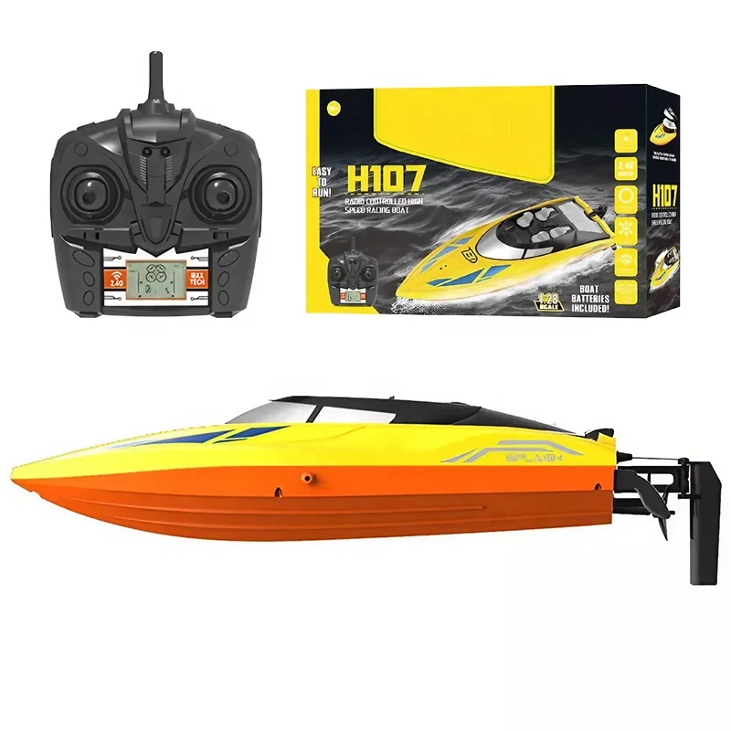 New TKKJ H107 High Speed Fast 25KM/H RC Racing Speedboat Boat Ship 1/28 Electric Radio Remote Control Jet Yacht Water Toy RTR