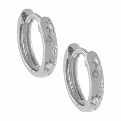 Milskye delicate jewelry 925 sterling silver 18K gold plated CZ starburst huggie hoop earring