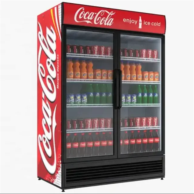 Vertical Upright drink Freezer Display Beverage  Cooler Refrigerator Showcase Glass Door