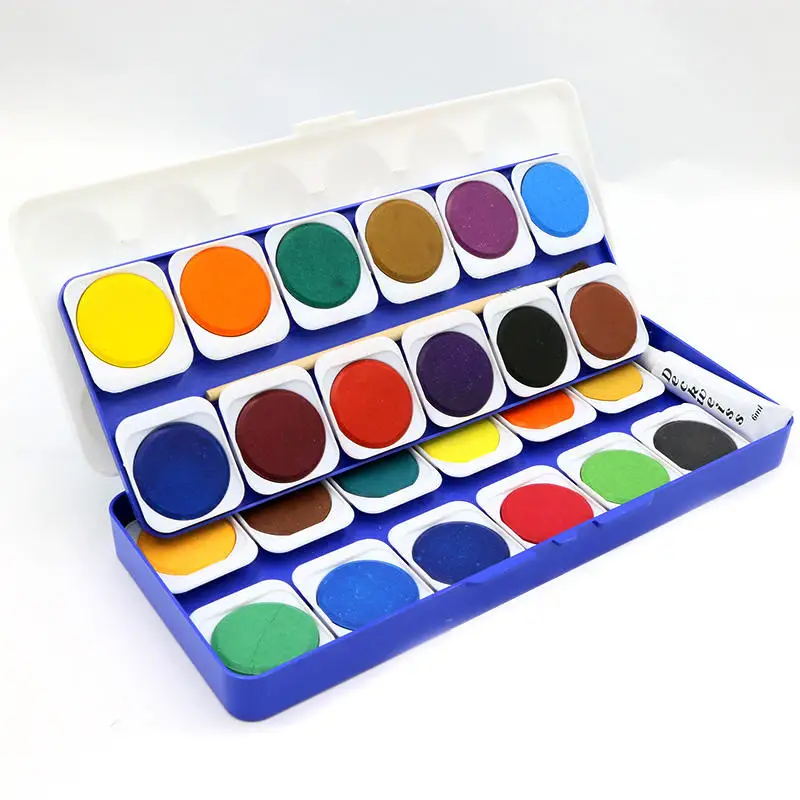 Bview Art Non Toxic 12 Colors Solid Tempera Cake Paint for Children Painting