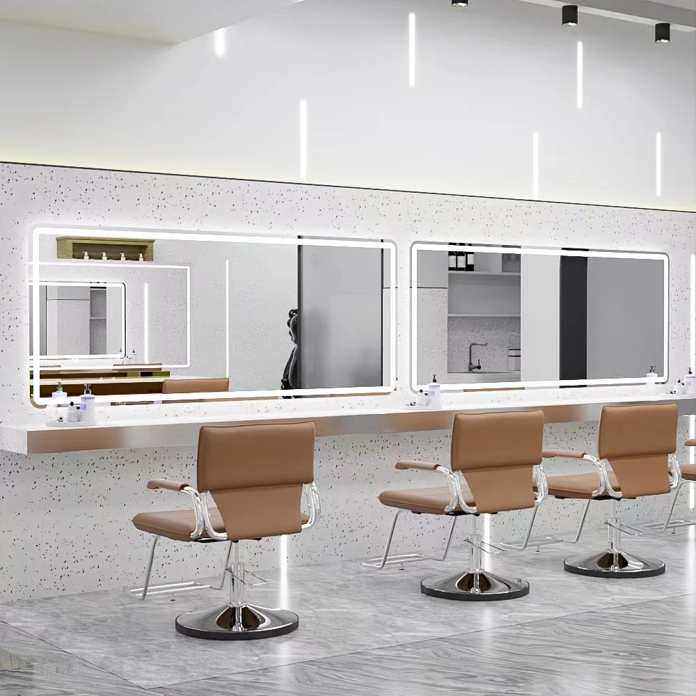 Ultra Decor Interior Nail Salon Station Nail Table Display Beauty Mirror Hair Salon Furniture Mirror Manicure Table Pedicure